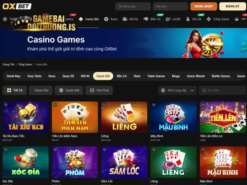 Đánh bài đổi thưởng hấp dẫn tại Oxbet