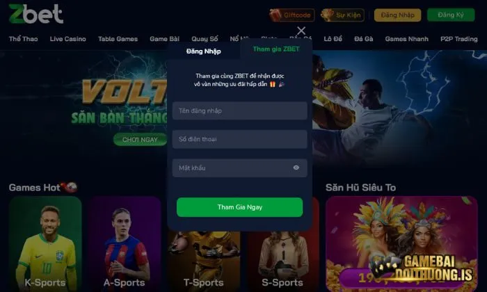 Cách tham gia chơi game tại Zbet