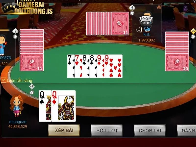 Luật chia các lá bài trong game bài câu cá Win79 