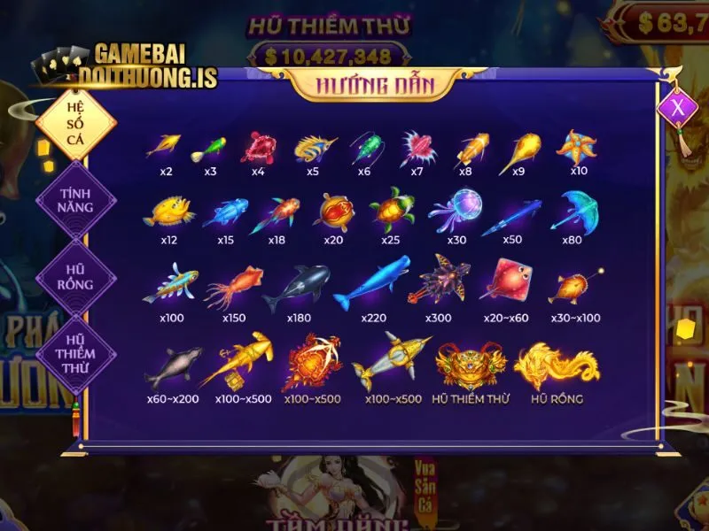 Săn cá nhận thưởng không giới hạn trong bắn cá