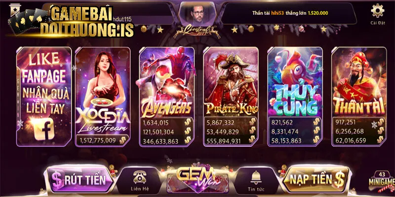 Nổ hũ đổi thưởng gemwin