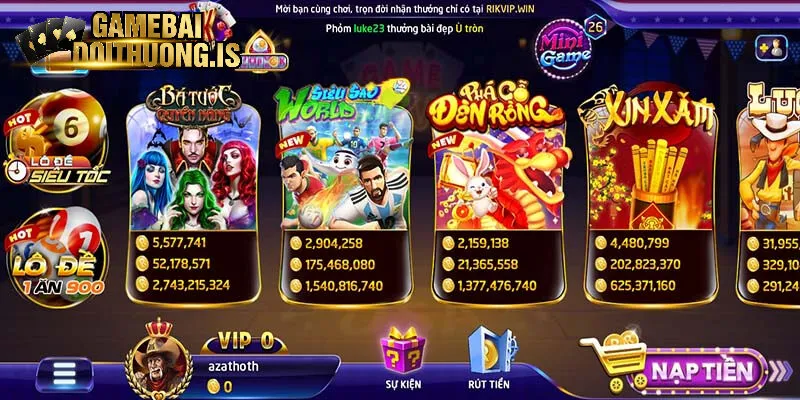 Nổ hũ đổi thưởng Rikvip