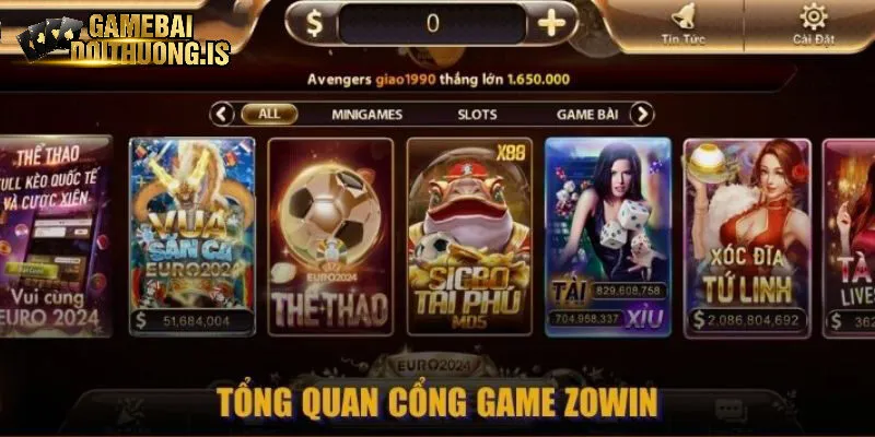 Thông tin về sân chơi nổ hũ Zowin